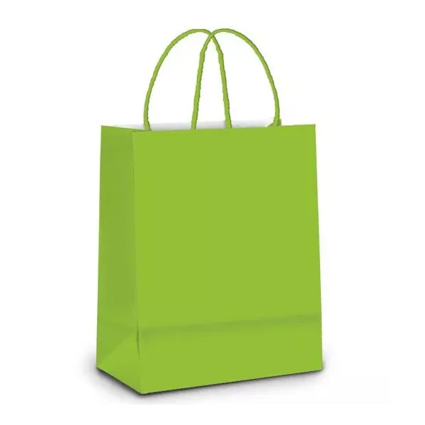 SACOLA PAPEL VERDE P 21.5X15X8.5CM CROMUS - 393379 - CHOKDOCE