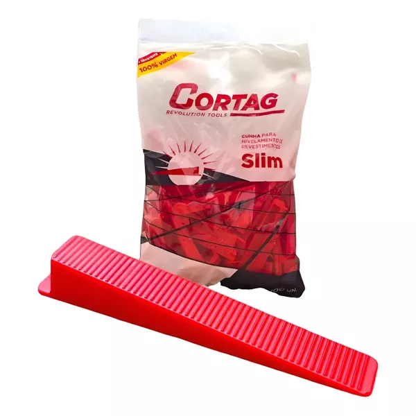 Cunha Slim Niveladora Porcelanato 61538 CORTAG 100 PEÇAS - Só Aqui Ferramentas