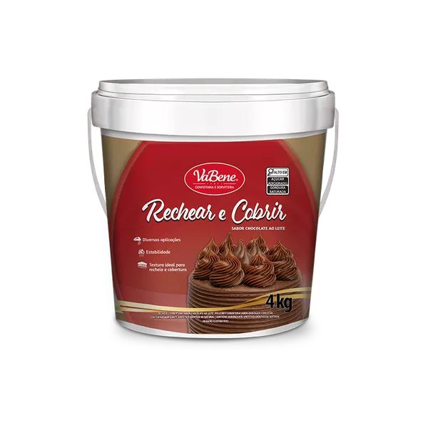 RECHEAR E COBRIR SABOR CHOCOLATE AO LEITE 4KG VABENE