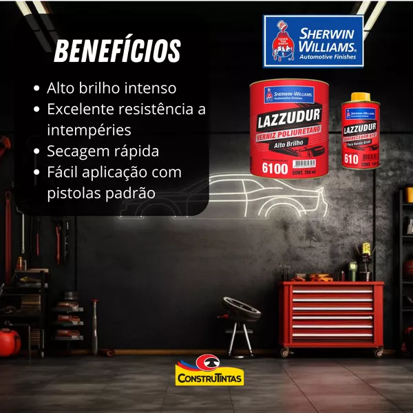 KIT Verniz PU 6100 750ml + Endurecedor 6100 150ml - Médio Sólidos