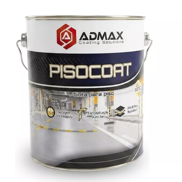 Tinta Piso Esmalte Acrílico 3,6 Litros - SEMI BRILHO - ADMAX PISOCOAT ...