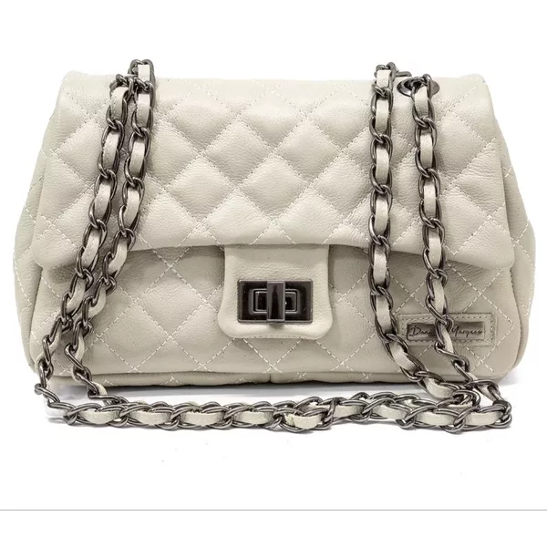 Bolsa Feminina Media Couro Legitimo OFF WHITE REF:DM-17M