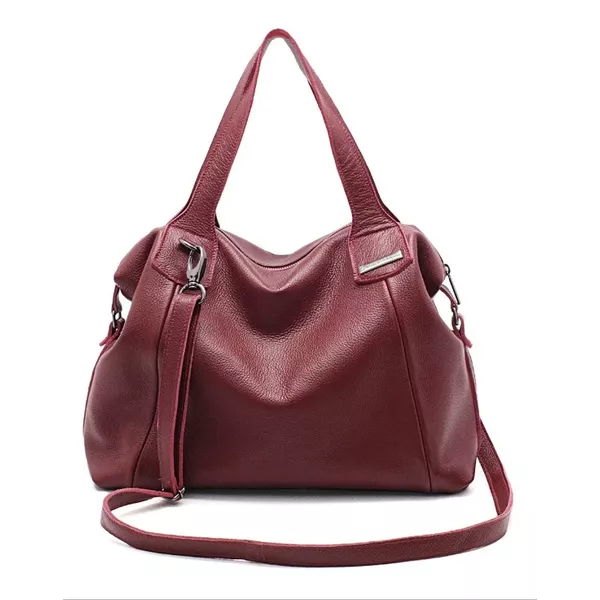 Bolsa grande couro legitimo bordo ref:DM-01