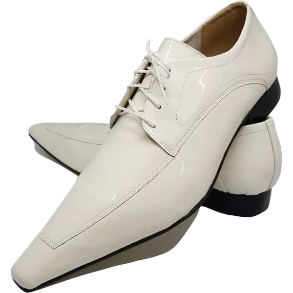 Sapato Masculino Italiano em Couro Social Executivo Branco Bressane Bico Fino Ref: 238 Branco