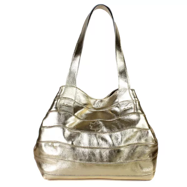 Bolsa 100% em couro legítimo - Metalizado Ouro (BG... - Drilean