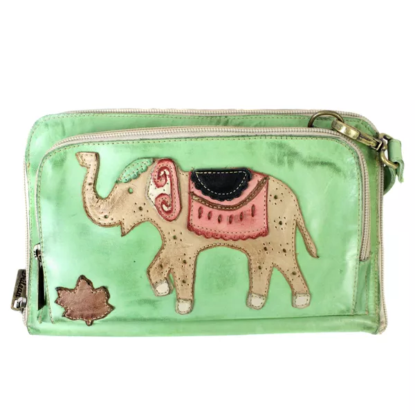 Bolsa 100% em couro legítimo - PISTACHE/CARAMELO/O... - Drilean