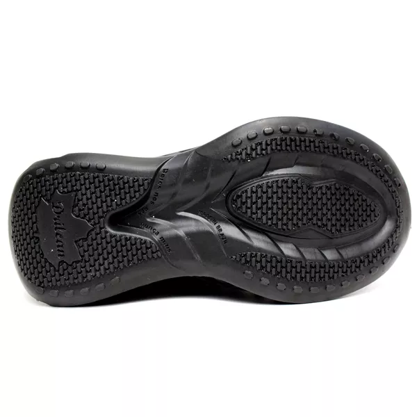 Tênis Feminino em Couro Legítimo com Palmilha em Gel - Preto/Prata - Sola Preta (CAF004)
