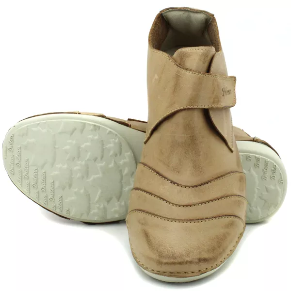 Bota Ortopédica Feminina em Couro Legítimo com Palmilha Gel - Caramelo - Sola Off (AL041)