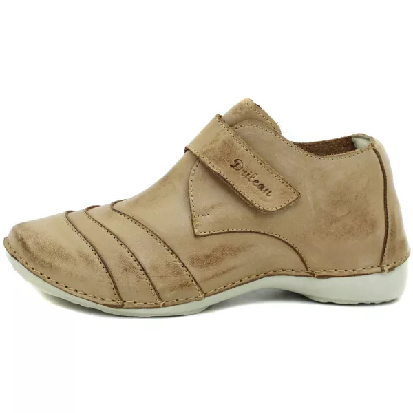 Bota Ortopédica Feminina em Couro Legítimo com Palmilha Gel - Caramelo - Sola Off (AL041)