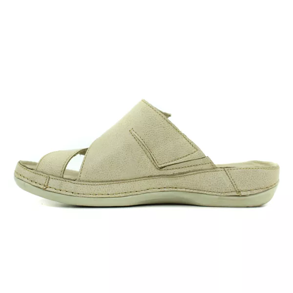 Sandália Bem-Estar Ortopédica em Couro Legítimo - Bicolor Off White - Sola Off - 34 ao 40 (BE033) OUTLET