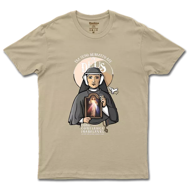 Camiseta De Algodão Masculino E Feminino Católica Santa Faustina