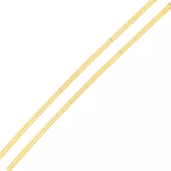 Corrente De Ouro 18k Veneziana Dupla De 1,0mm Com 45cm
