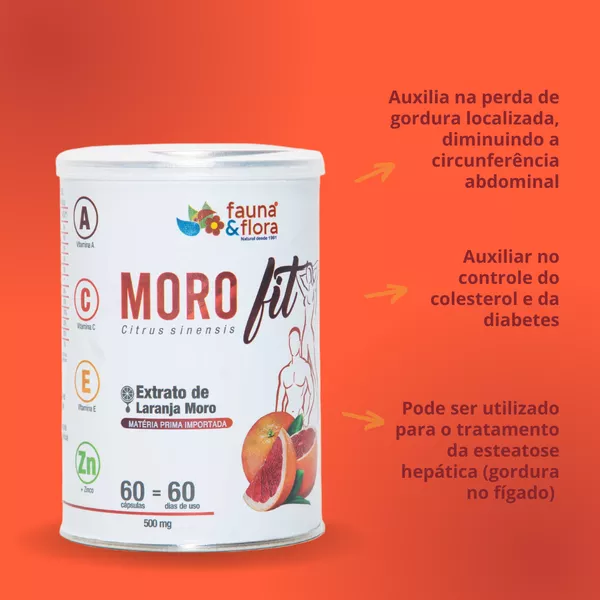 Morofit Laranja Moro 500mg - 60 cápsulas | Fauna e Flora l Sua