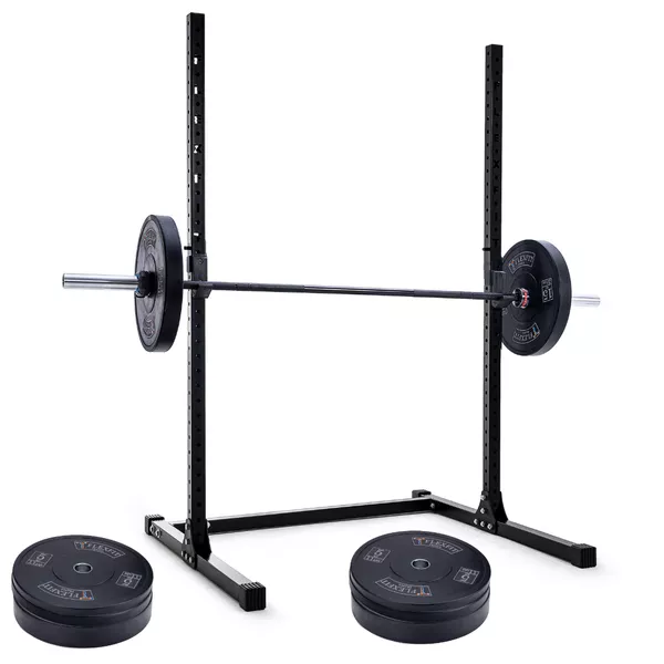 Kit Treino Completo com Squat Rack de 1.80, Barra de 15kg e Anilhas