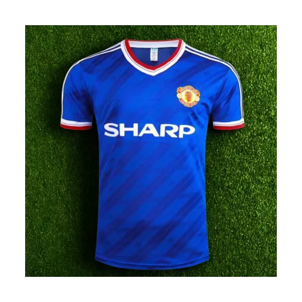 Camisa Manchester United Third III 86/88 Retrô- Azul - Masculina
