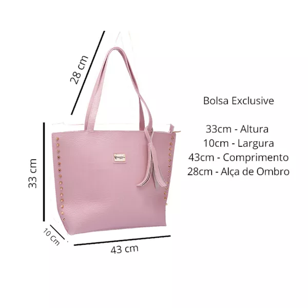 Bolsa Feminina Exclusive Estilo Sacola Grande De Ombro Croco Rosa - Gouveia Costa 