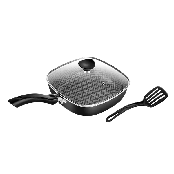 Frigideira Funda Quadrada Patolux N°23 Antiaderente Preto