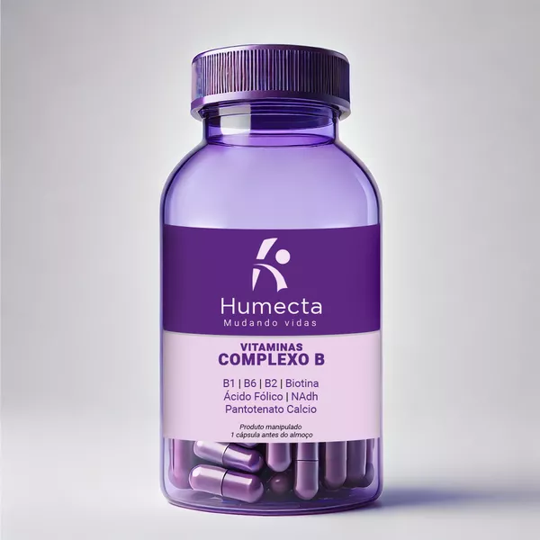 Vitaminas do complexo B - VITAMINA B1 10MG | VITAMINA B2 2MG | VITAMINA B6 10MG | BIOTINA 0,5MG | PANTOTENATO DE CÁLCIO 50MG | NADH 5MG | ÁCIDO FÓLICO 1MG | VITAMINA B12 0,5MG