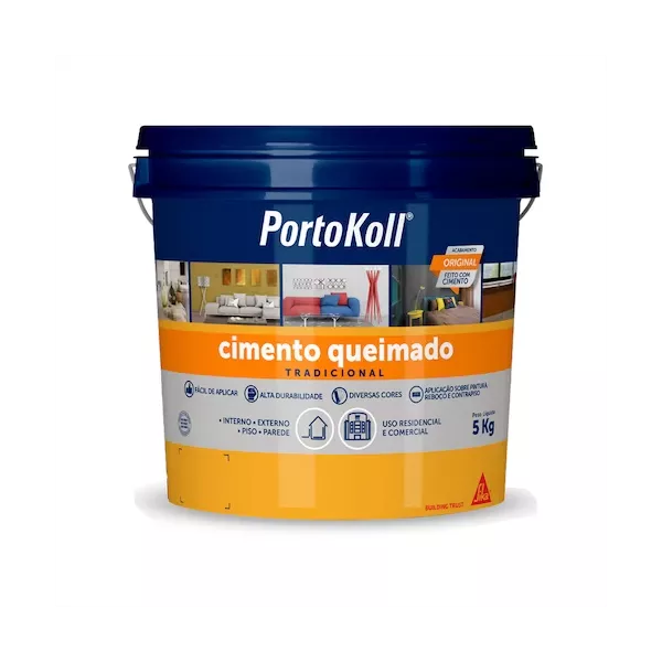 Cimento Queimado (Cores) - PortoKoll - Balde 5 kg 