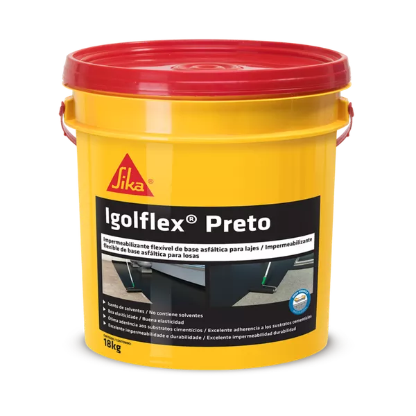Igolflex Preto - Balde 18 kg - Sika 