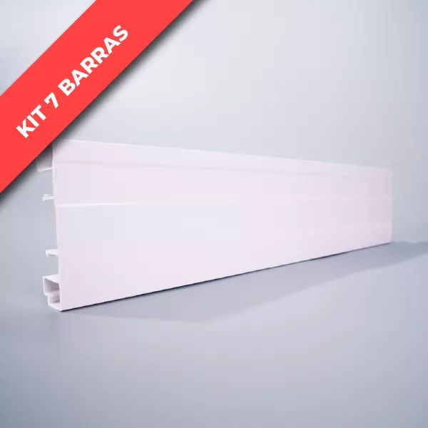 KIT RODAPÉ CLASSIC EM PVC 70MMX3,0M BRANCO NEVE - Joiplastic