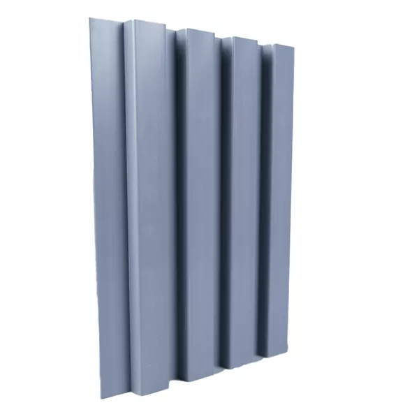 Kit 5 Painéis Ripados Premium em PVC 285 cm Cinza