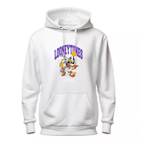 MOLETOM CANGURU FEMININO E MASCULINO LOONEY BRANCO JOSTY