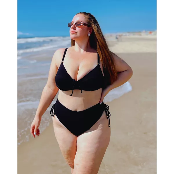 Biquini Plus Size Fio Duplo Caribe Preto
