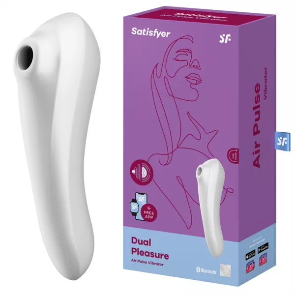 Vibrador Sucção Dual Pleasure Branco Satisfyer - Recarregável - sugador