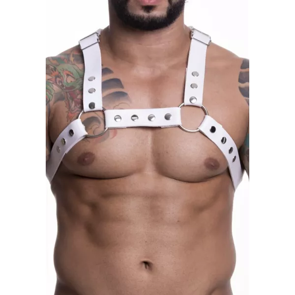 Harness Branco Em Couro SintÉtico