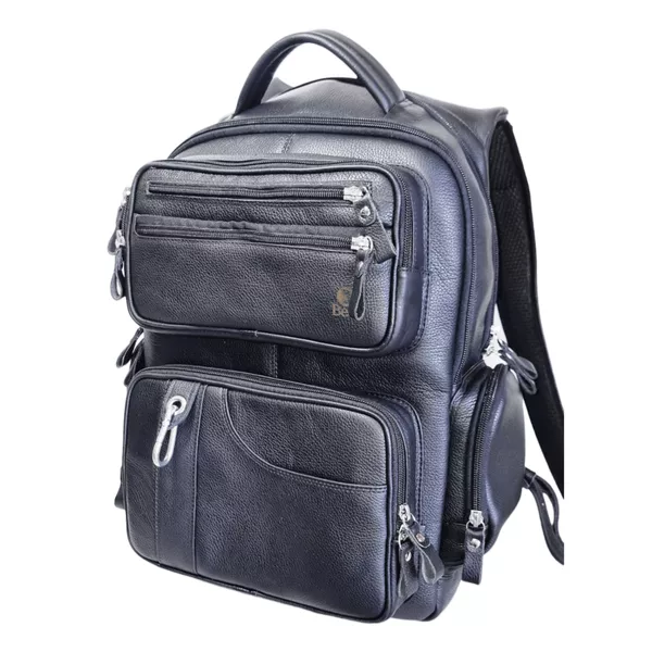 Mochila em Couro Original Racer na Cor Preta.