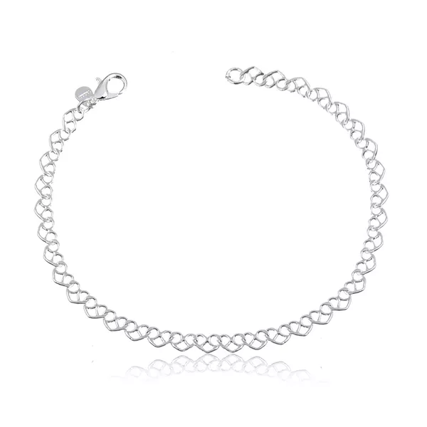 Pulseira Corações Trabalhados Prata 925
