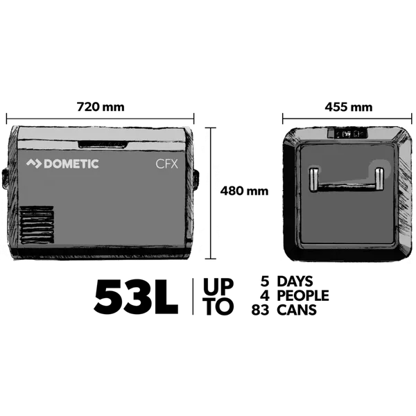GELADEIRA PORTÁTIL AUTOMOTIVA CFX3-55IM -AC&DC 12/24V | LOJA DOMETIC