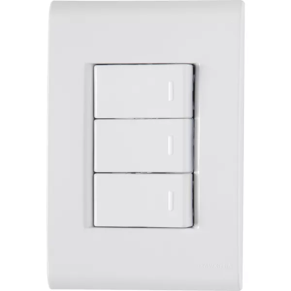 Tramontina Liz Cj 3 Interruptores Simples Branco