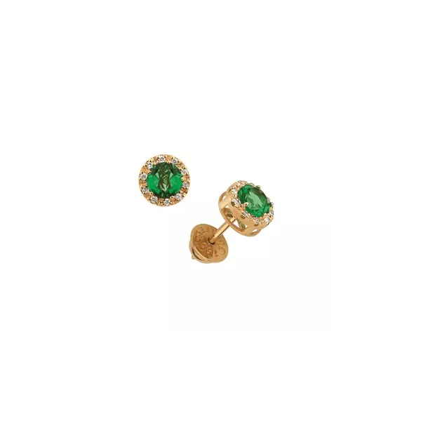 Brinco de Ouro com Zircônia Verde