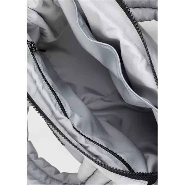 Bolsa puffer média nylon cinza | MARY VERY