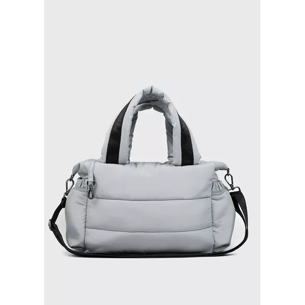 Bolsa puffer média nylon cinza | MARY VERY