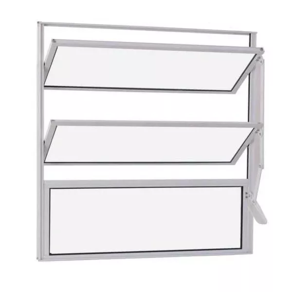 Basculante Alumínio Branco Vidro Liso 60cm x 60cm - POTY