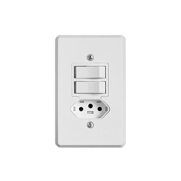 Interruptor Pratika 2Sec Simples c/ Tomada 10A 4X2 19210