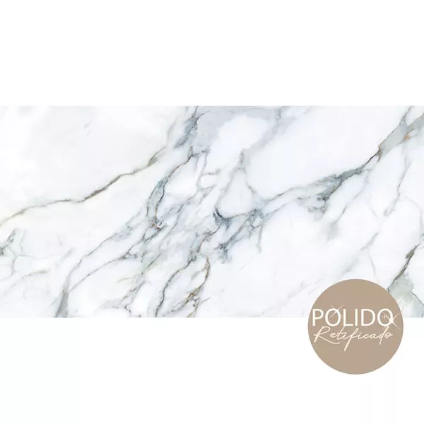 Piso Retificado Polido Gran Calacata Blues 60X120 A-LB 4F 2,16M² - FORMIGRES PREMIUM 