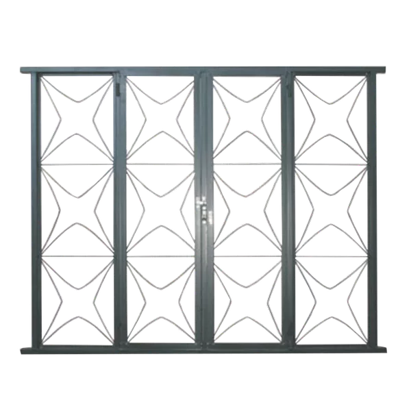 Janela Ferro Cinza Estrela Abrir 4divisões 120X120cm 007
