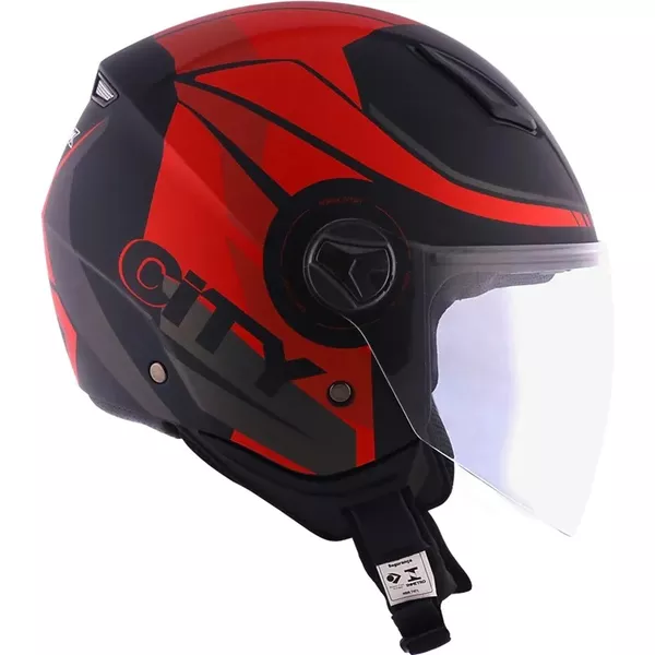 Capacete Norisk Orion City Preto Fosco e Vermelho Moto One