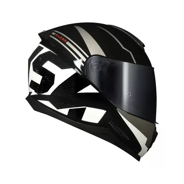 Capacete Norisk Ff802 Razor Full - Preto Branco Moto One