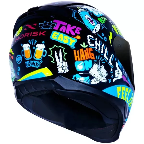 Capacete Norisk Ff802 Razor Vibes - Preto Moto One