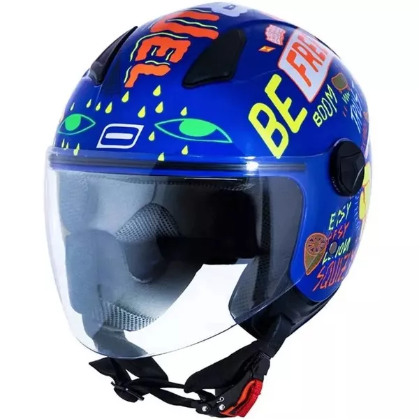Capacete Norisk Orion Free - Azul e Laranja Moto One