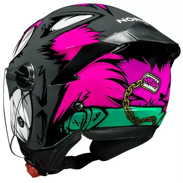 Capacete Norisk Neo Hyena Cinza e Rosa Moto One
