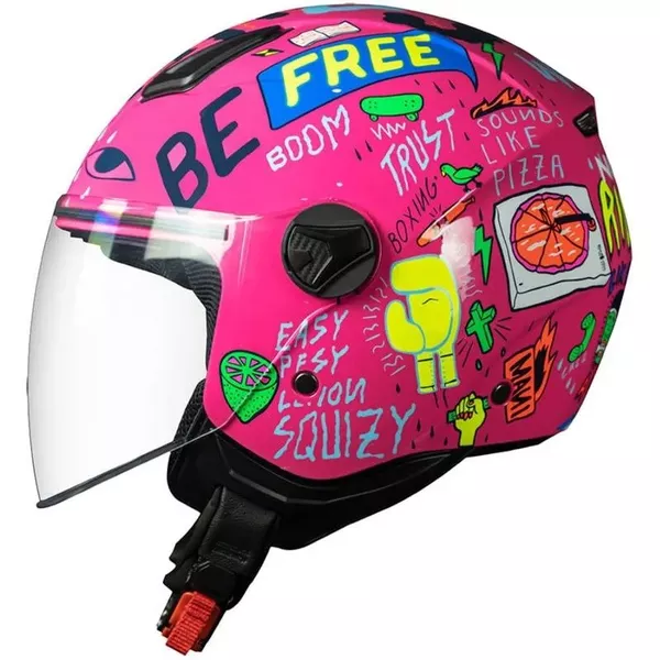 Capacete Norisk Orion Free - Rosa e Verde Moto One