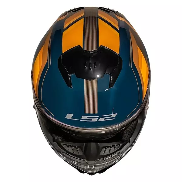Capacete Ls2 Ff808 Stream Ii Vintage - Azul Laranja Moto One
