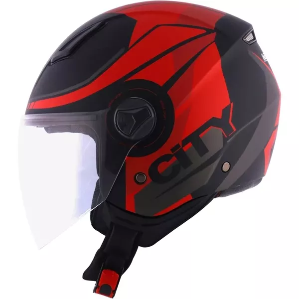 Capacete Norisk Orion City Preto Fosco e Vermelho Moto One
