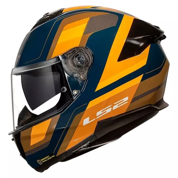 Capacete Ls2 Ff808 Stream Ii Vintage - Azul Laranja Moto One